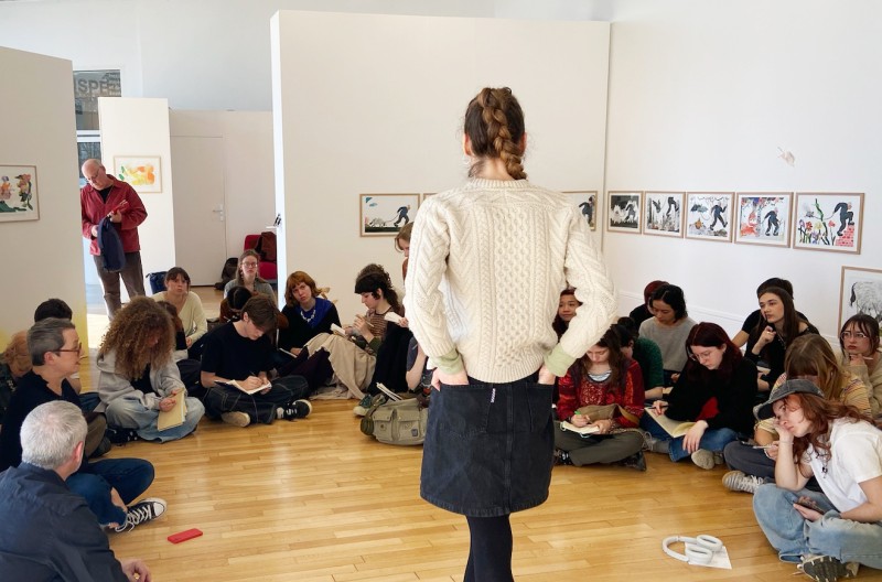 Visite de l'exposition de Marie Mirgaine au Préau 2026 © Grégoire Dubuis