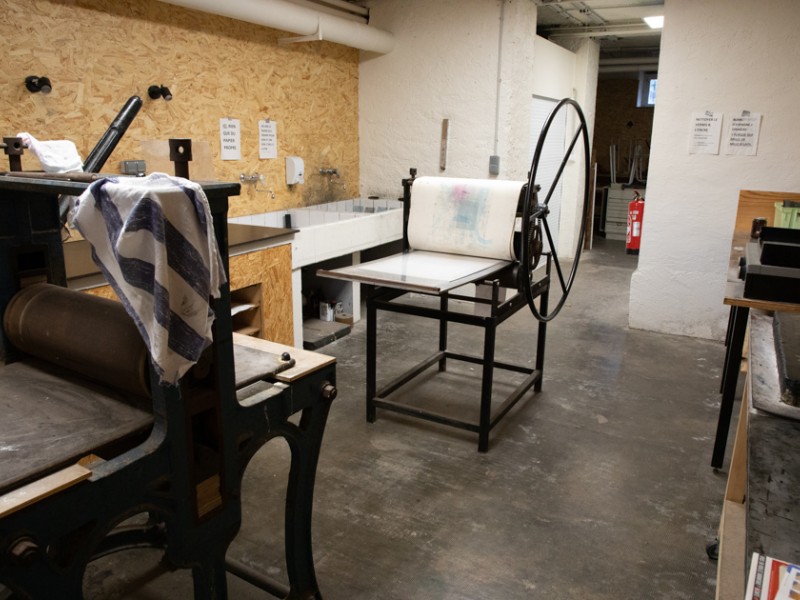 Atelier gravure, photographie de Chrisline Coutant, ©ÉSAL 2023